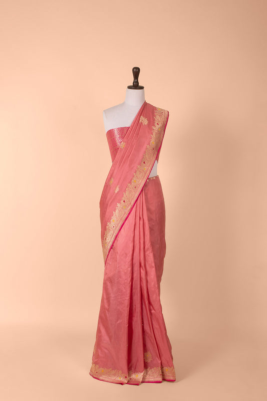 Handwoven Pink Silk Saree