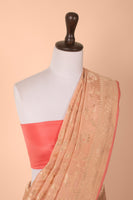 Handwoven Peach Silk Saree