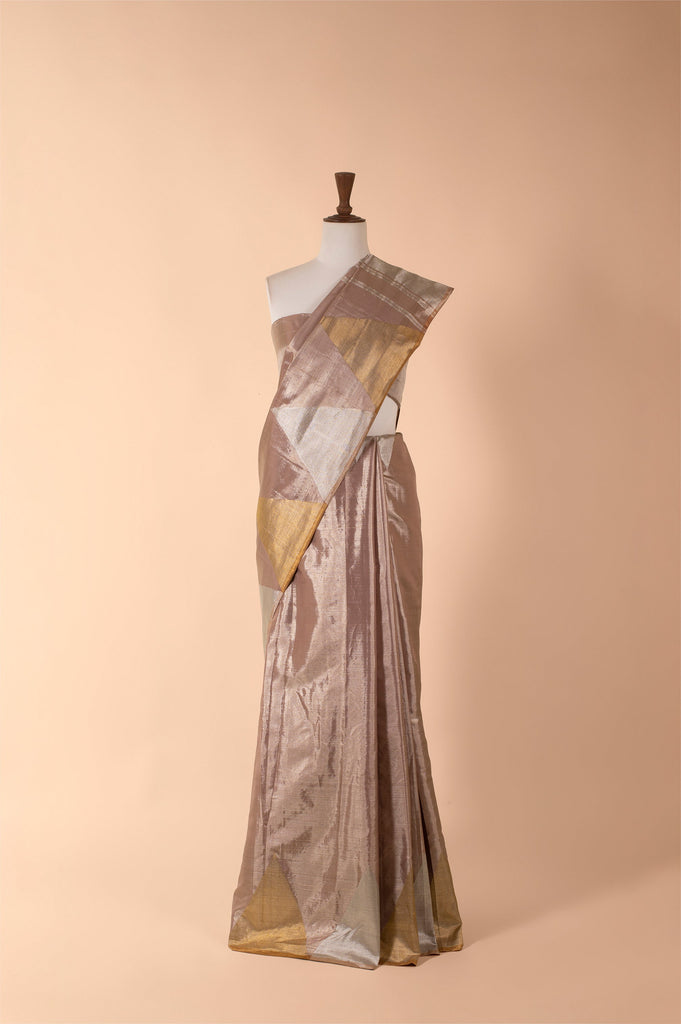 Handwoven Mauve Real Zari Kanjivaram Saree