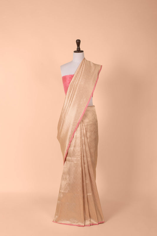 Handwoven Peach Silk Saree