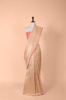 Handwoven Peach Silk Saree