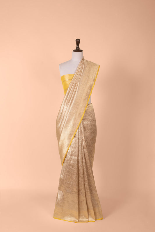 Handwoven Beige Silk Saree