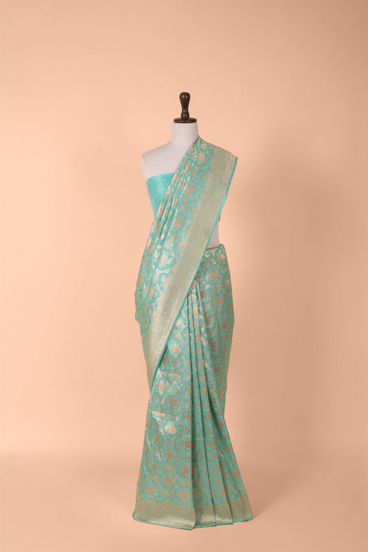 Handwoven Blue Silk Saree