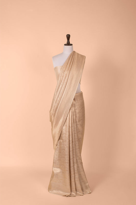 Handwoven Beige Silk Saree