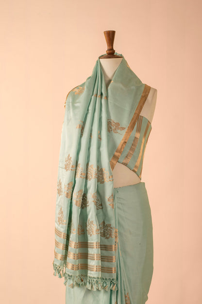 Handwoven Blue Silk Saree