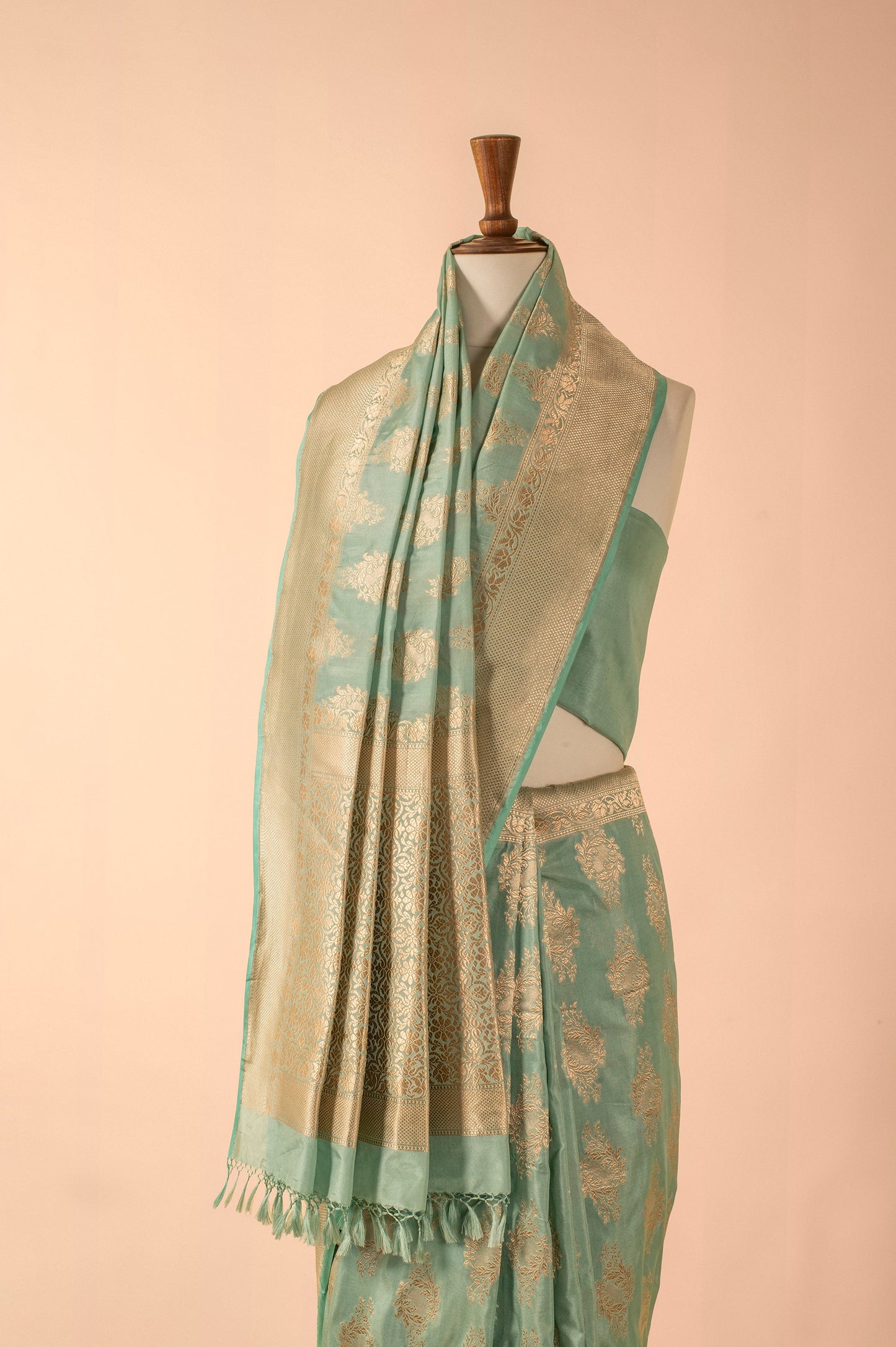 Handwoven Blue Silk Sari