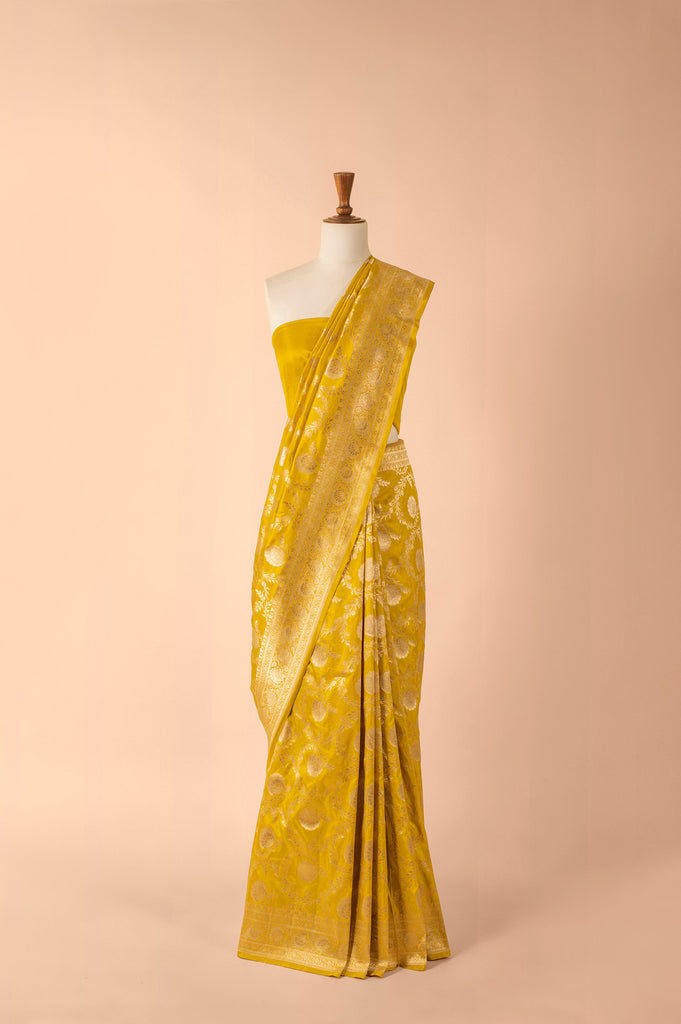 Handwoven Mustard Silk Sari