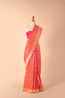 Handwoven Pink Silk Sari