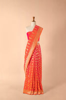 Handwoven Orange Silk Sari