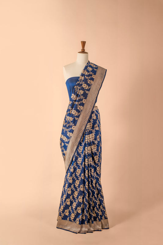 Handwoven Blue Silk Saree