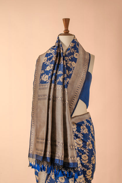 Handwoven Blue Silk Saree