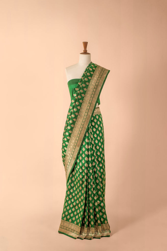 Handwoven Green Silk Sari
