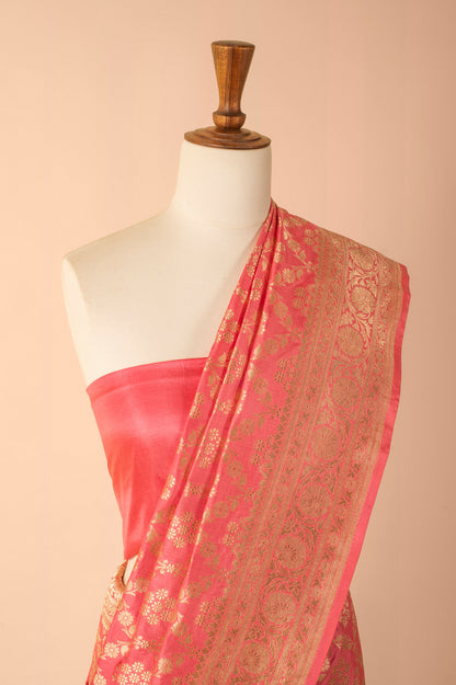 Handwoven Pink Silk Sari