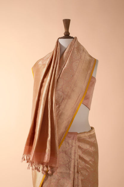 Handwoven Pink Silk Sari