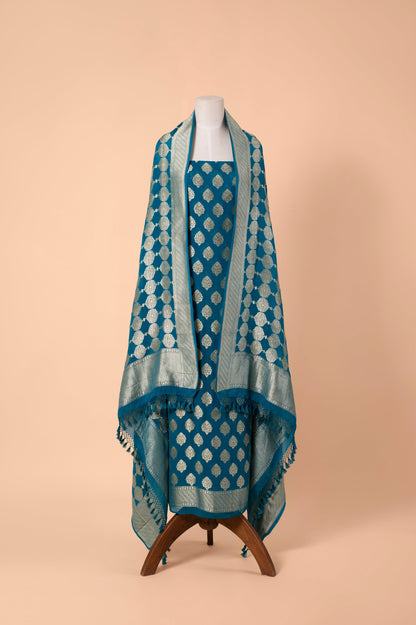 Handwoven Blue Georgette Suit Piece