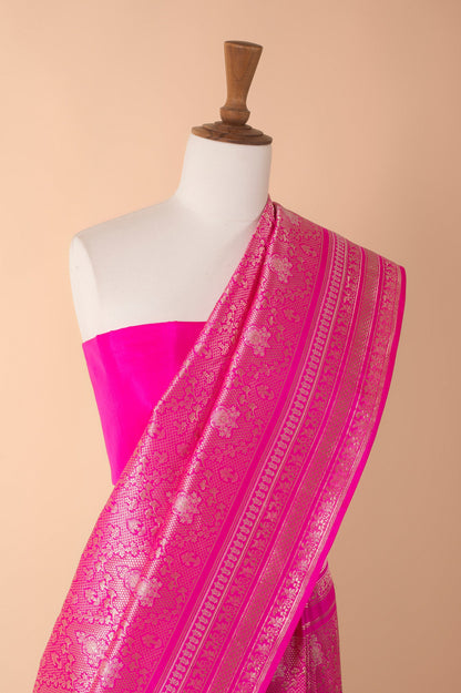 Handwoven Pink Silk Sari