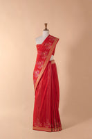 Handwoven Red Silk Sari