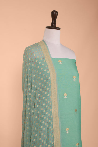 Handwoven Blue Chanderi Suit Piece