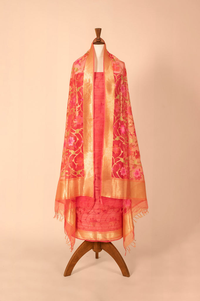 Handwoven Pink Cotton Suit Piece