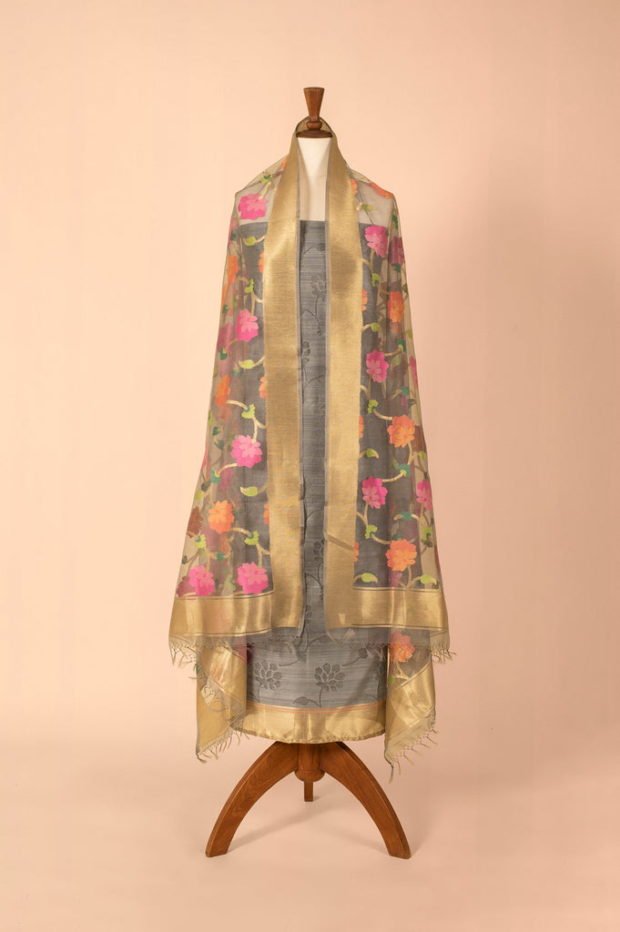 Handwoven Grey Cotton Suit Piece