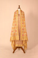 Handwoven Peach Tissue Suit Piece