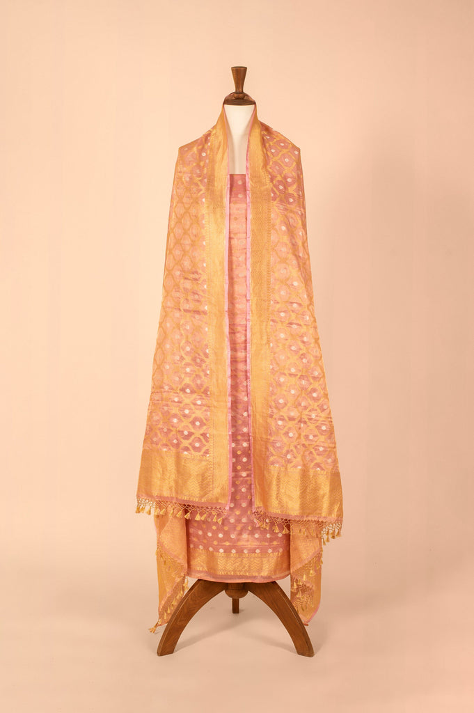 Handwoven Pink Tissue Suit Piece