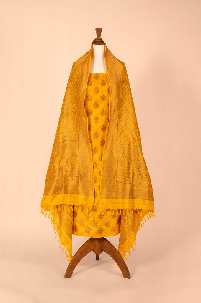 Handwoven Yellow Silk Suit Piece
