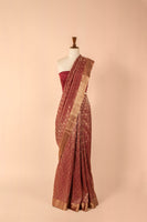 Handwoven Mauve Georgette Sari