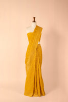 Handwoven Yellow Georgette Sari
