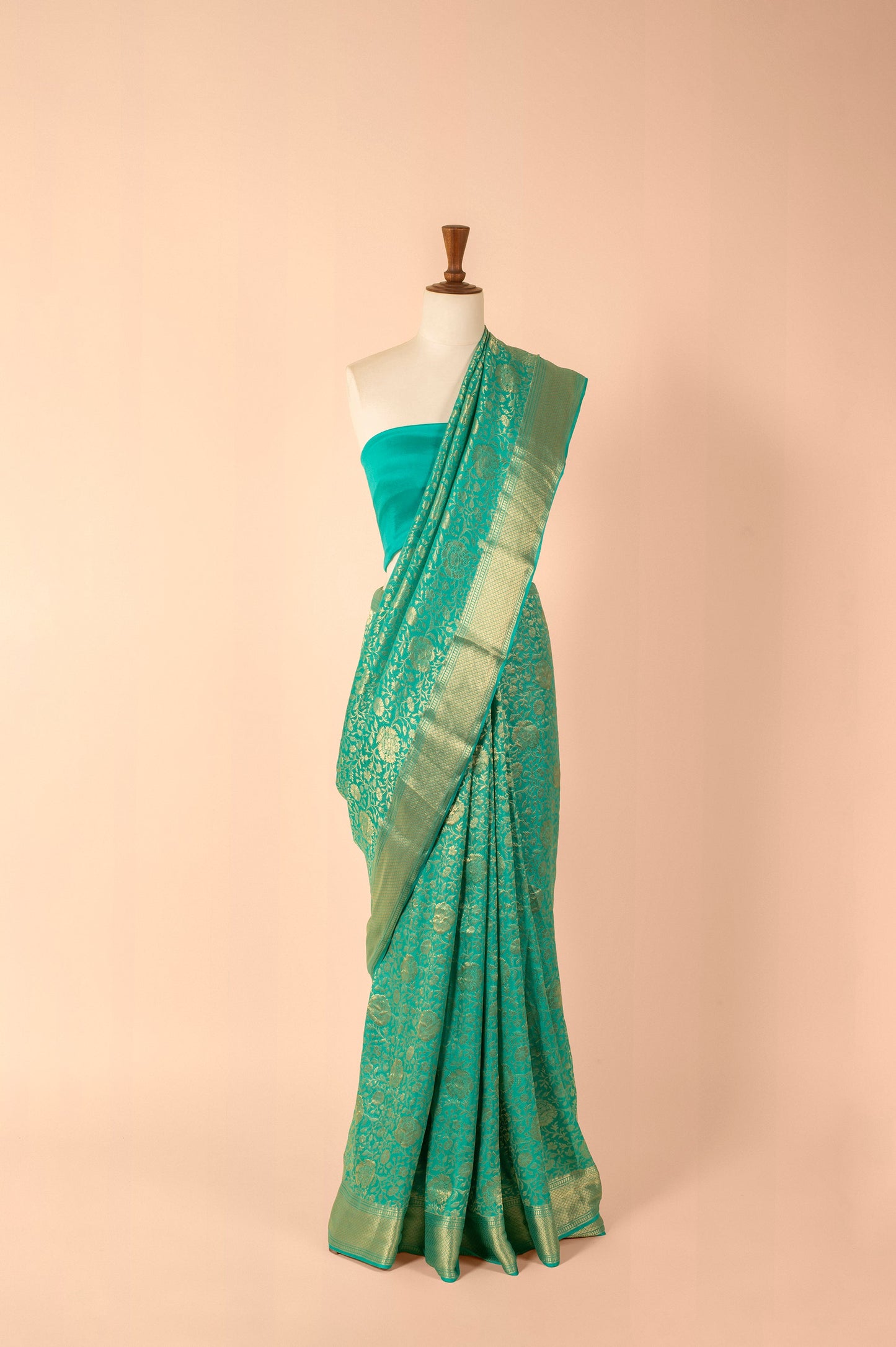 Handwoven Blue Georgette Saree