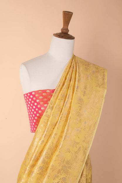 Handwoven Yellow Silk Sari