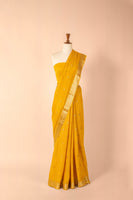 Handwoven Yellow Georgette Sari