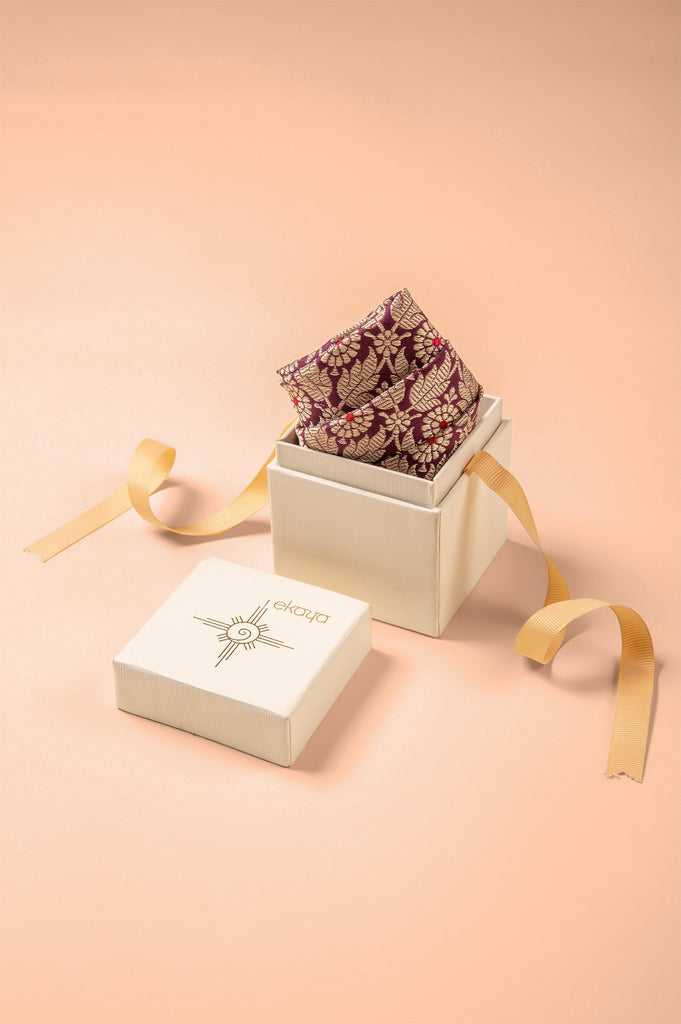 Handwoven Purple Silk Pocket Square