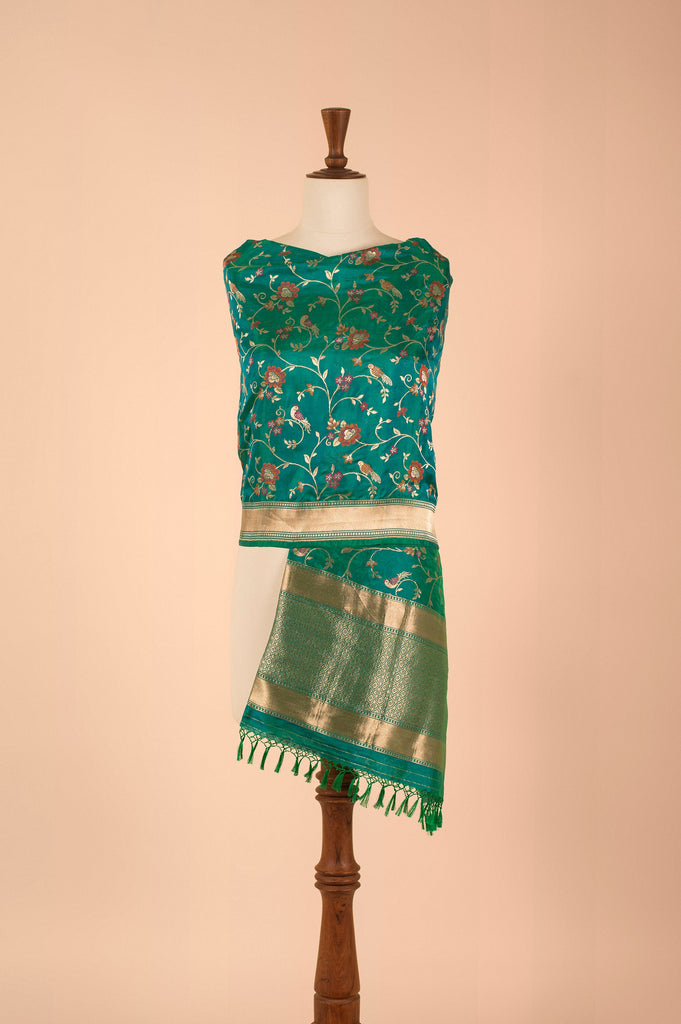 Handwoven Green Silk Dupatta
