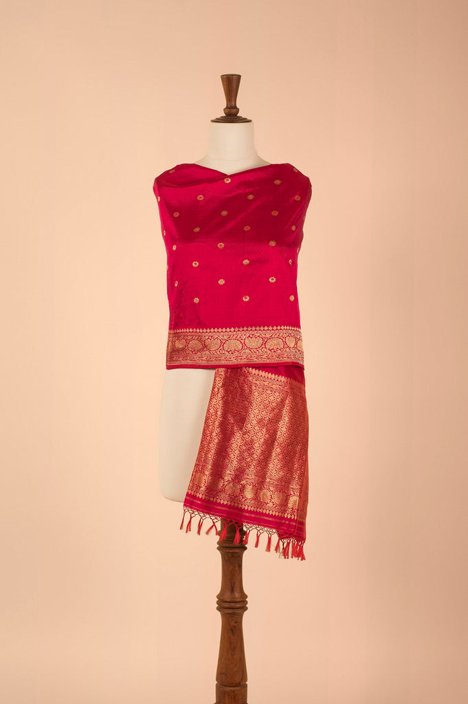 Handwoven Magenta Silk Dupatta
