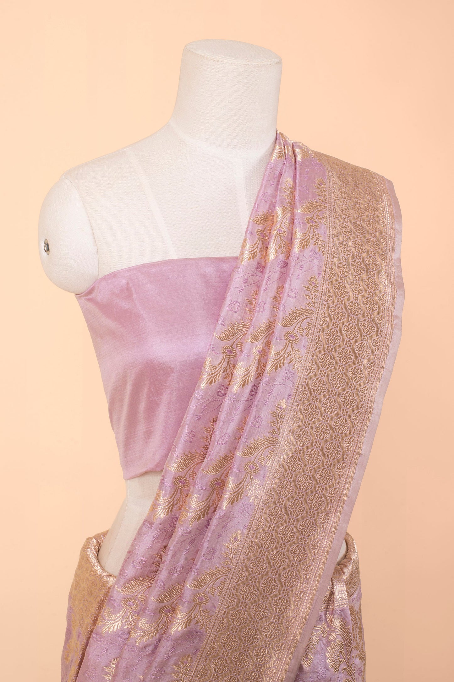 Handwoven Lilac Silk Sari