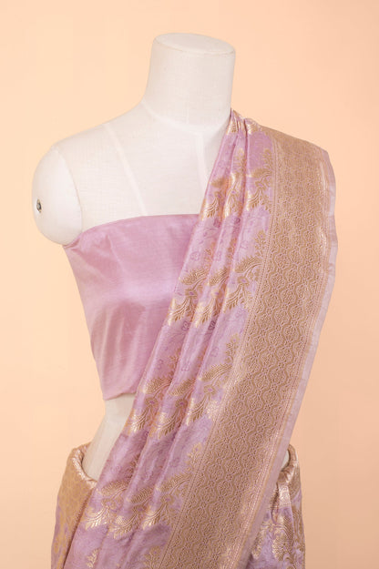 Handwoven Lilac Silk Sari