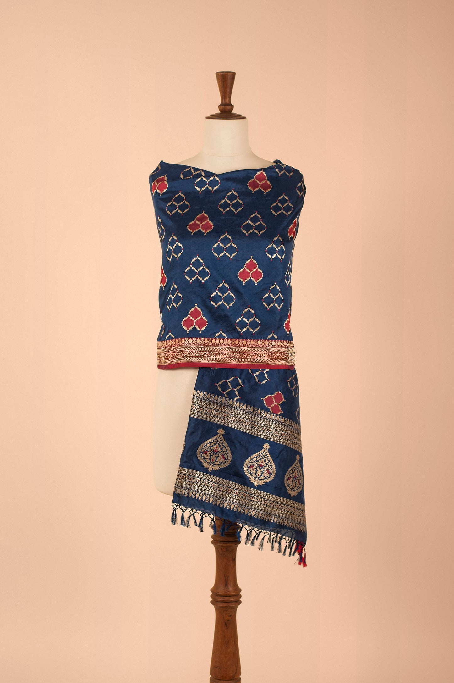 Handwoven Blue Silk Dupatta