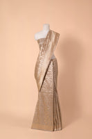 Handwoven Grey Silk Sari