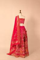 Handwoven Pink Silk Lehenga
