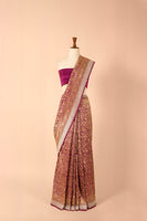 Handwoven Purple Real Zari Silk Sari