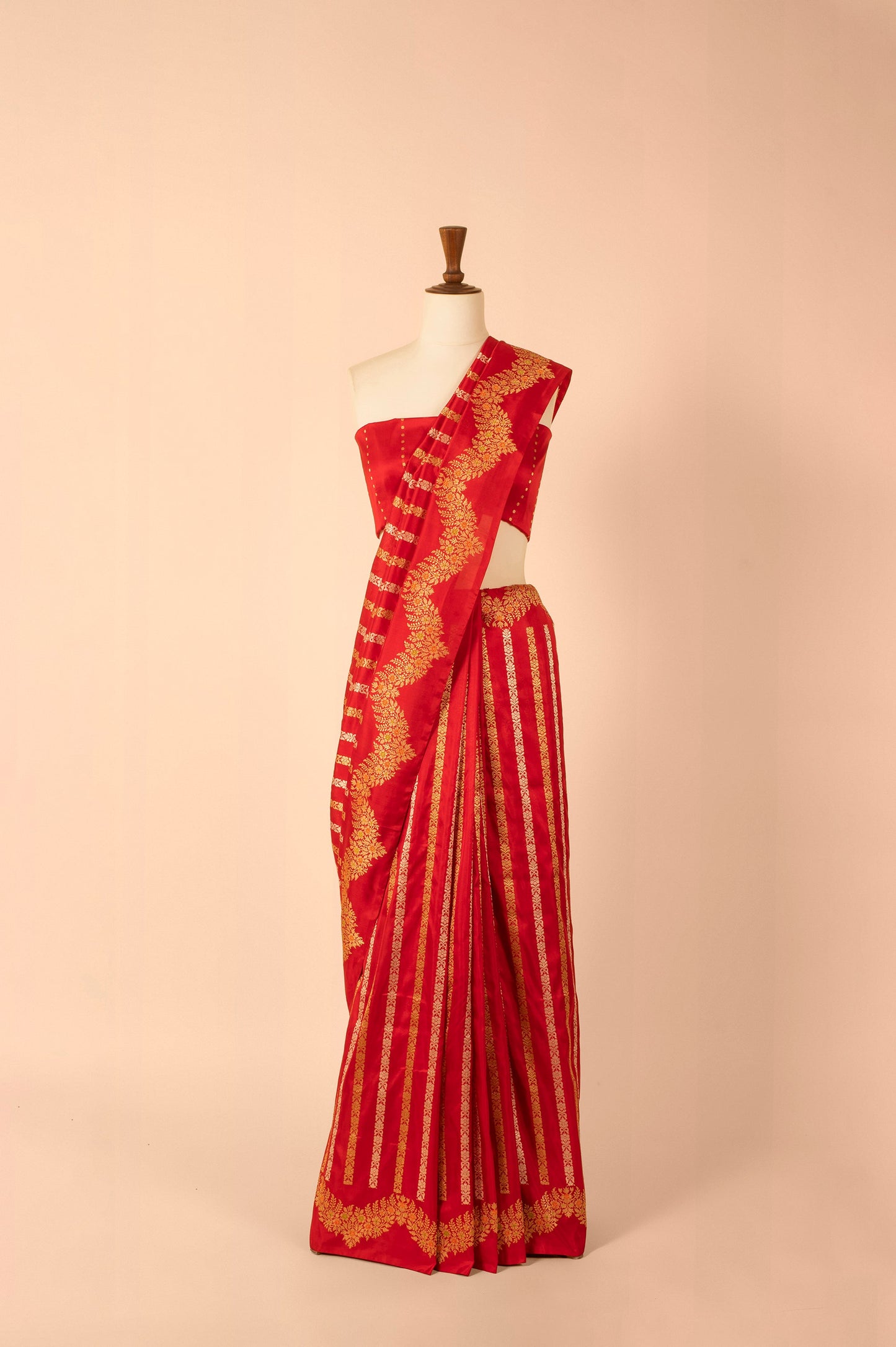 Handwoven Red Silk Sari