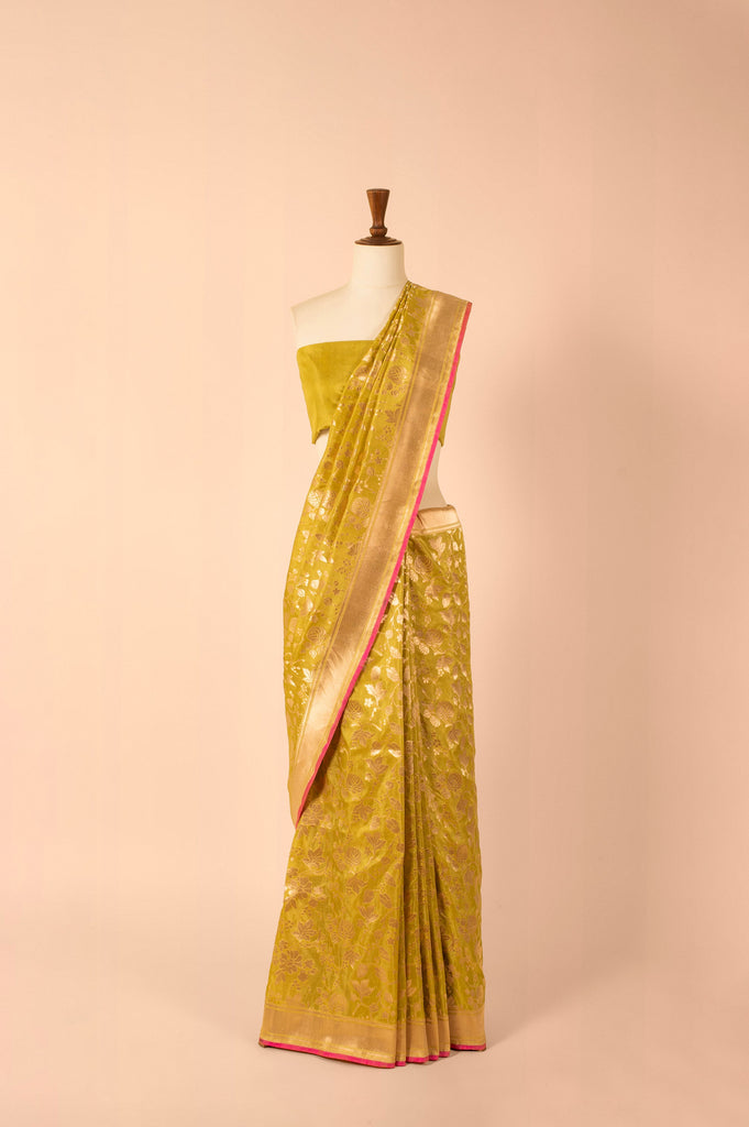 Handwoven Green Silk Sari