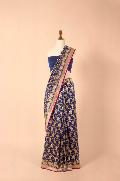 Handwoven Blue Silk Saree