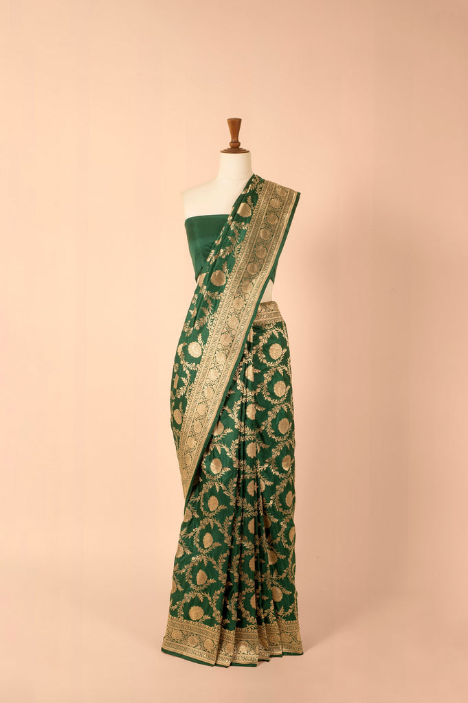 Handwoven Green Silk Sari
