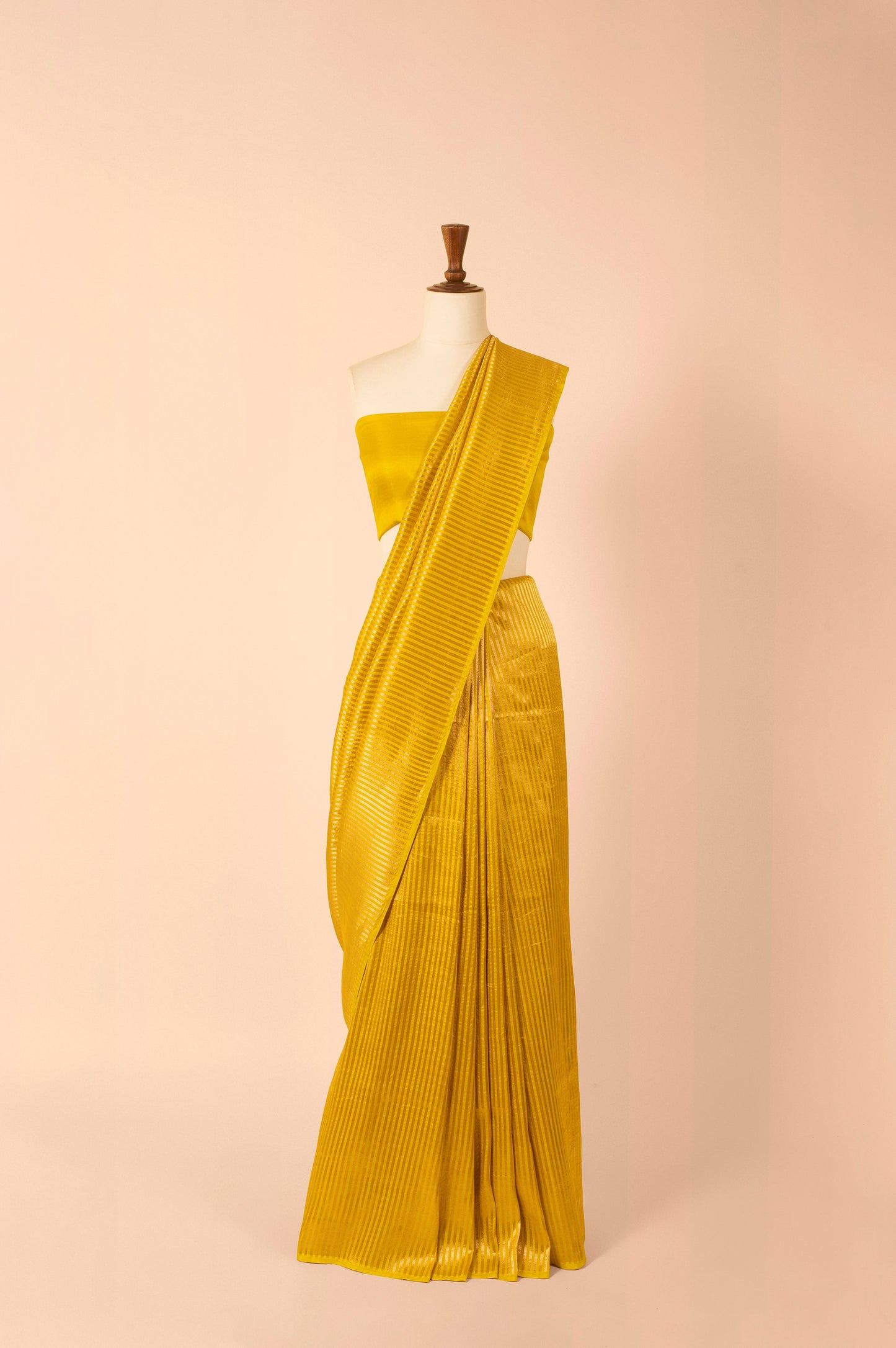 Handwoven Yellow Silk Sari