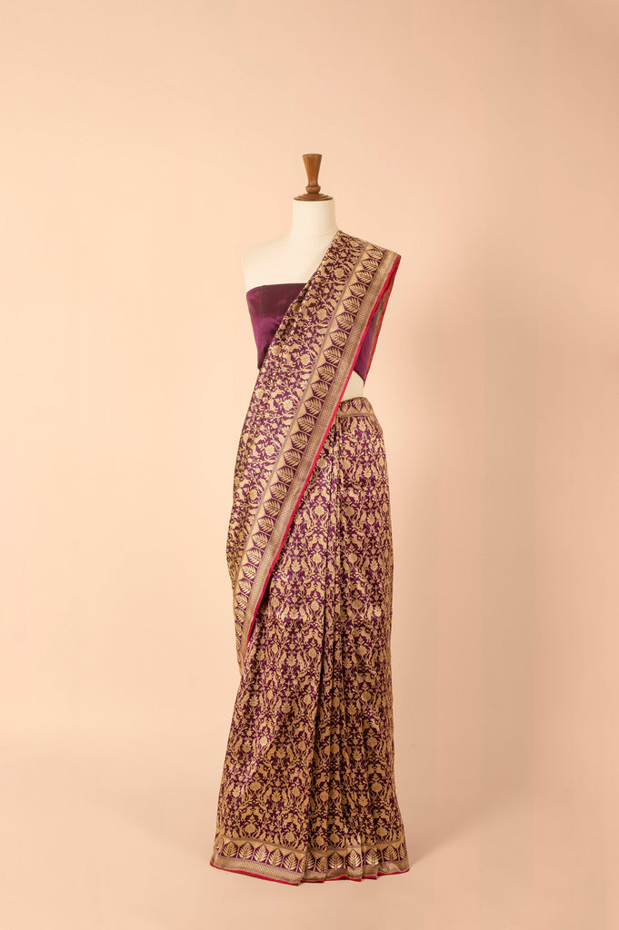 Handwoven Purple Silk Saree
