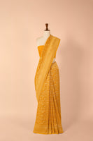Handwoven Yellow Georgette Sari