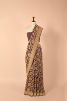 Handwoven Mauve Georgette Sari