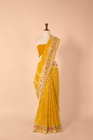 Handwoven Yellow Georgette Sari